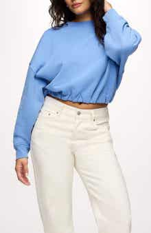 Cinch Waist Fleece Sweatshirt