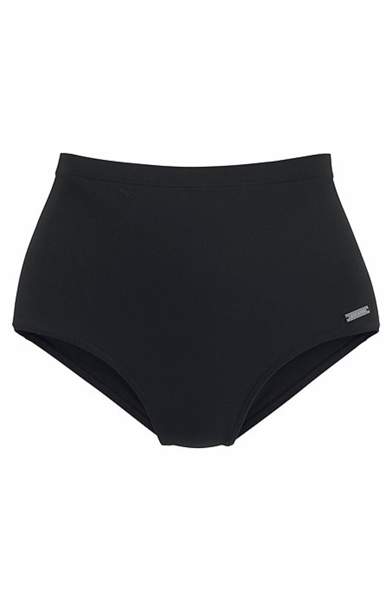 LASCANA Women's Shaping High Waisted Bikini Bottom, Alternate, color, Black