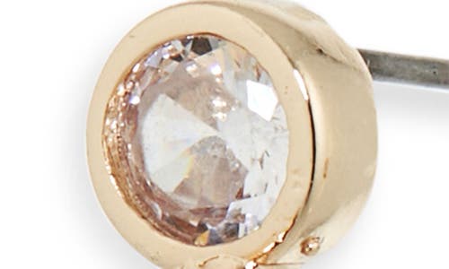 Nordstrom Rack Bezel Cubic Zirconia Thin Hoop Earrings In Gold
