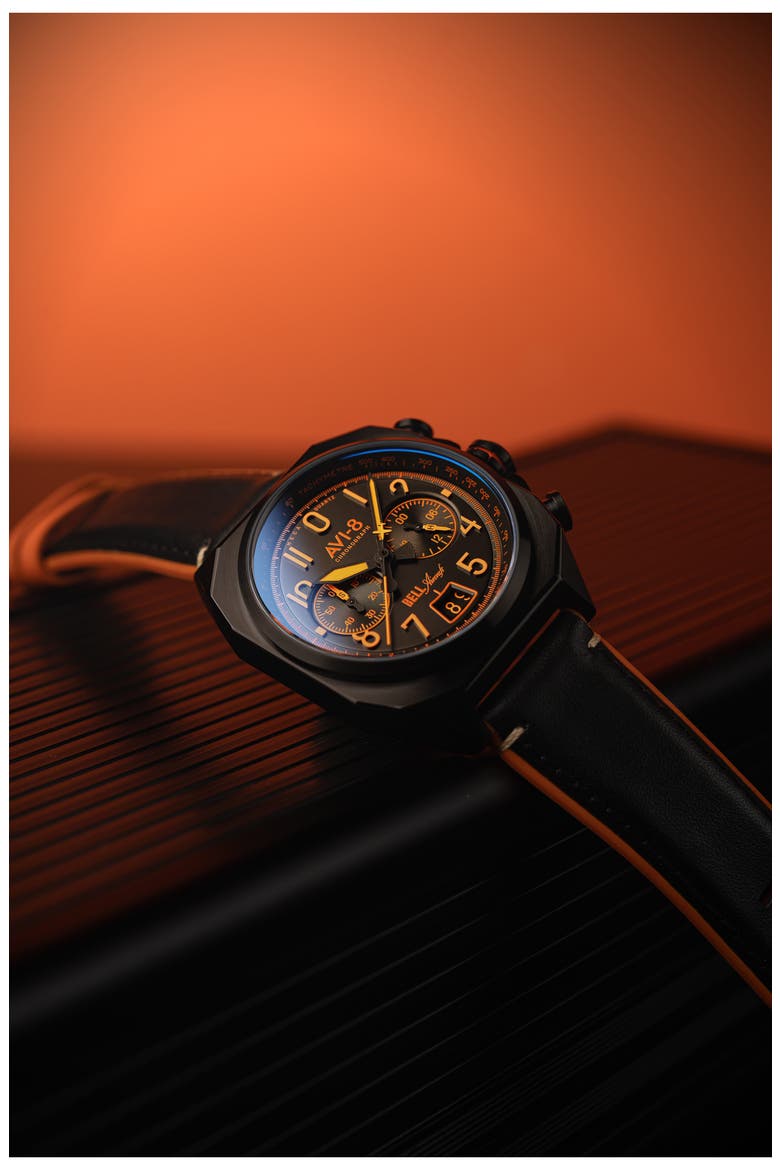 Bell X-1 Machbuster Chronograph Watch, 41mm, Alternate, color, BLACK