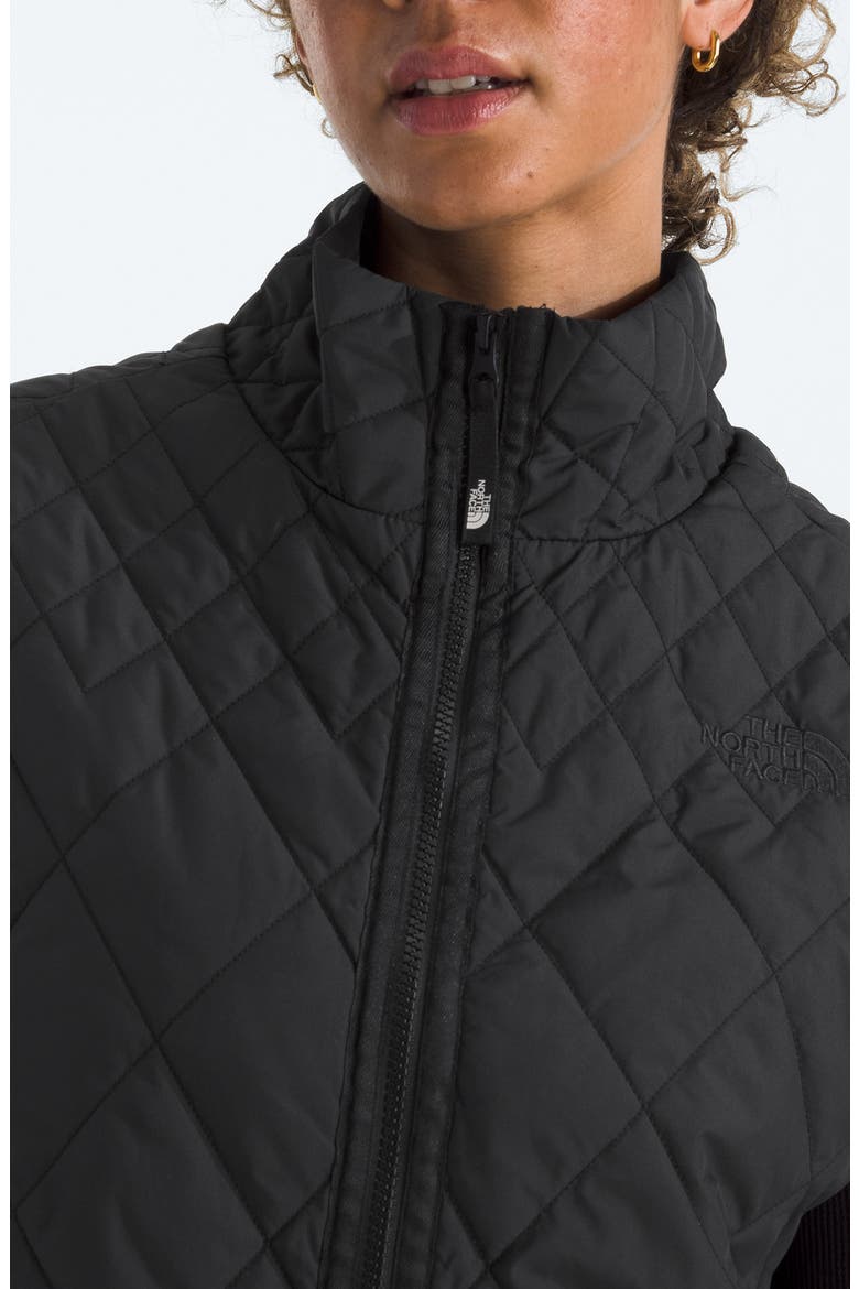 Diamond Peak Water Repellent Quilted Long Vest, Alternate, color, TNF BLACK