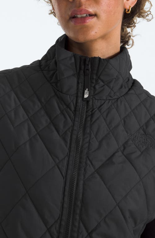 The North Face Diamond Peak Water Repellent Quilted Long Vest In Black