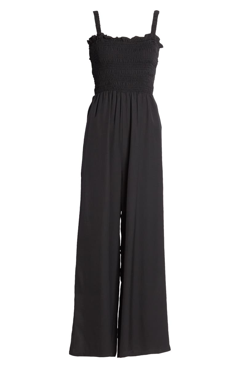 English Factory Sleeveless Smocked Jumpsuit, Main, color, 