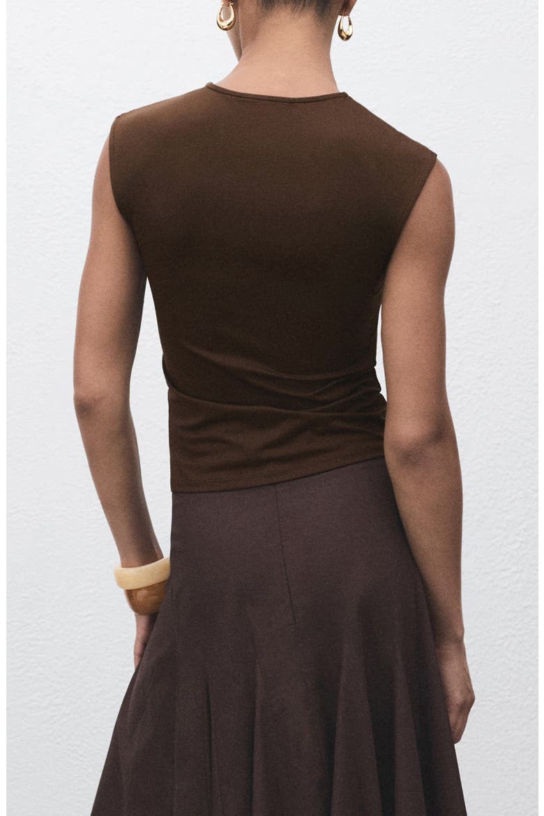 Fitted Sleeveless Top, Alternate, color, BROWN