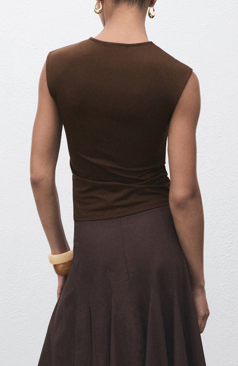 MANGO Fitted Sleeveless Top, Alternate, color, Brown