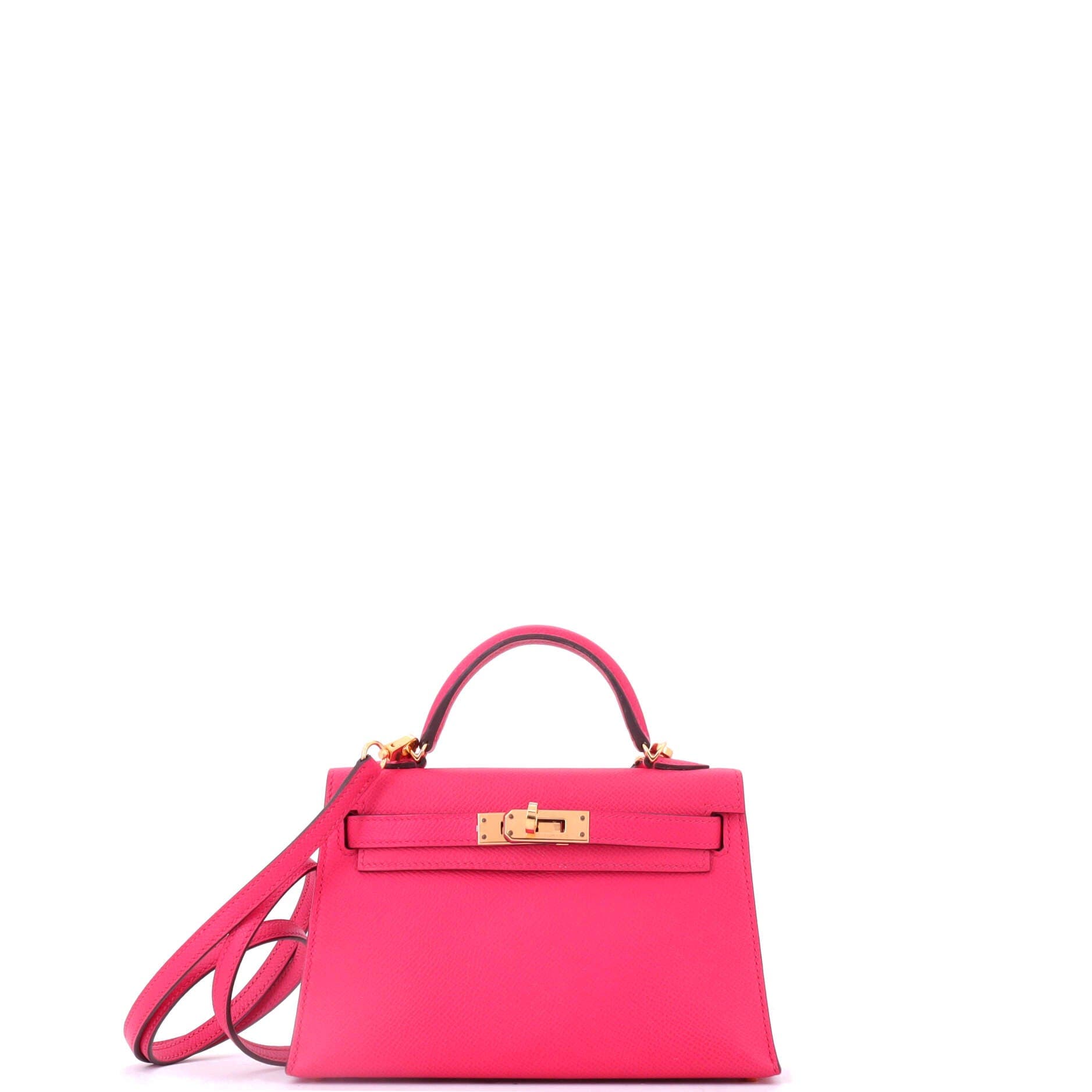 Pre-Owned Hermes Kelly Mini II Bag Pink Epsom with Gold Hardware 20, Main, color, Rose Extreme