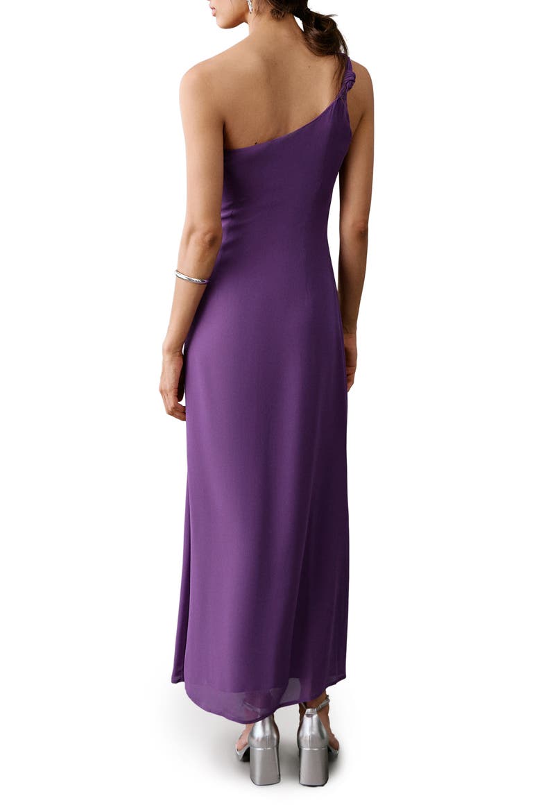 Knotted One Shoulder Dress, Alternate, color, PURPLE