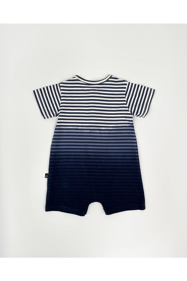 Short Sleeve Gradient Stripes Organic Cotton Romper, Alternate, color, Striped Gradient Blue