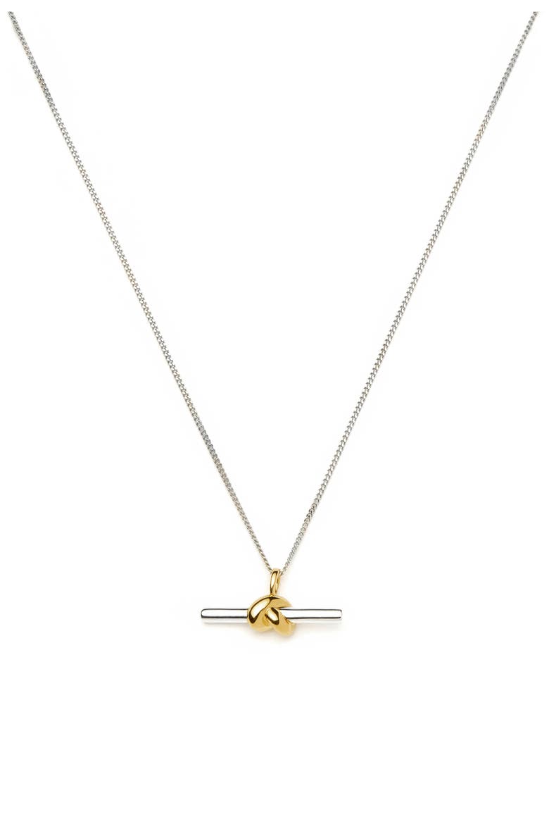 x Lucy Williams T-Bar Knot Pendant Necklace, Main, color, GOLD
