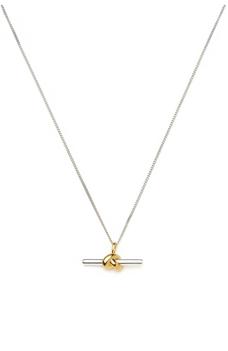Missoma x Lucy Williams T-Bar Knot Pendant Necklace, Main, color, Gold