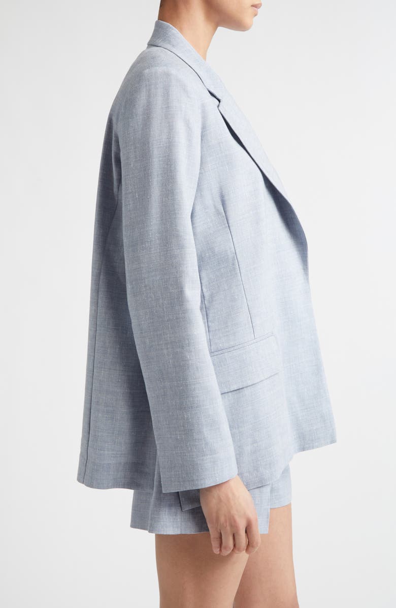 Eleventy Open Front Linen & Wool Jacket, Alternate, color, 130 Sky Blue