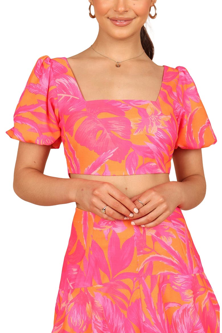 Addison Tropical Floral Crop Top, Main, color, PINK TROPICS