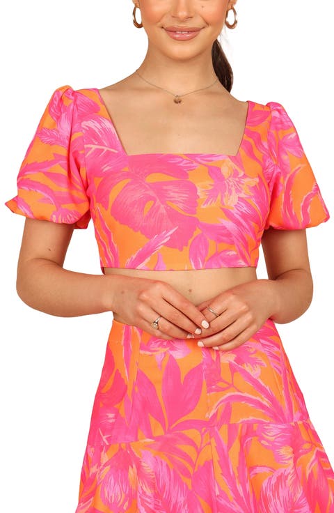 Addison Tropical Floral Crop Top