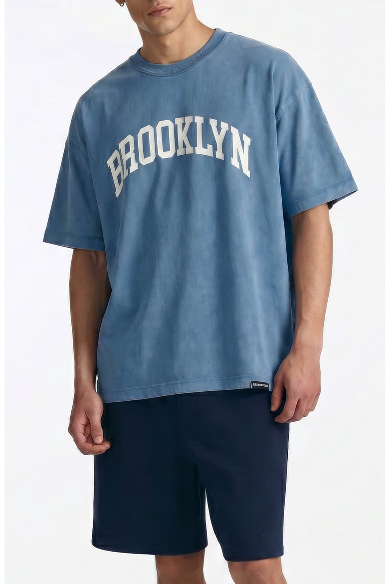 Brooklyn Oversized Cotton Graphic T-Shirt, Main, color, BLUE HAVEN