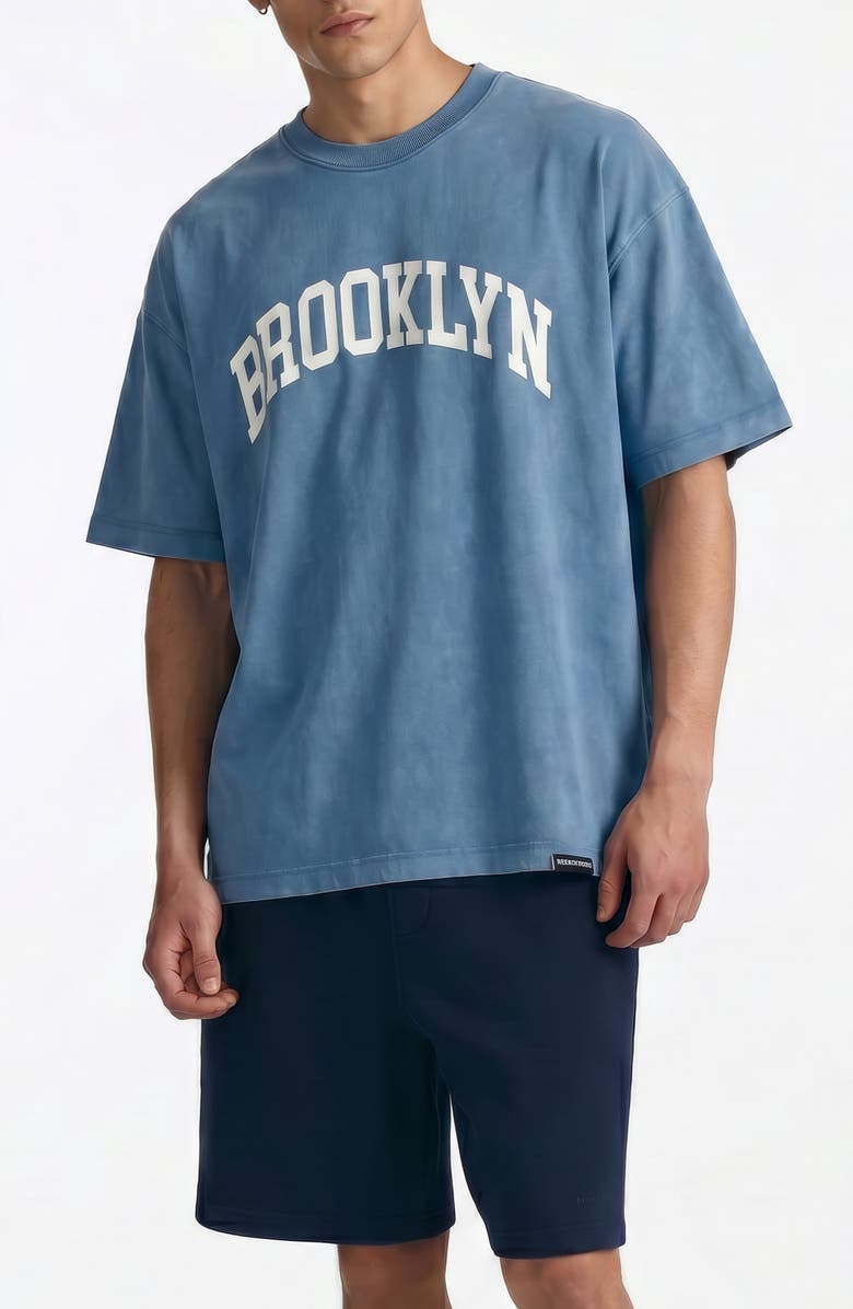 Brooklyn Industries Brooklyn Oversized Cotton Graphic T-Shirt, Main, color, Blue Haven