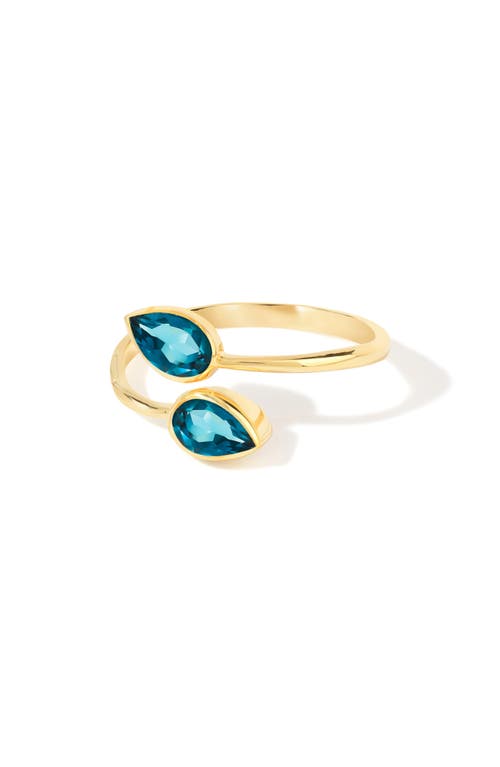 Ys Gems Gemstone Bypass Ring In Blue