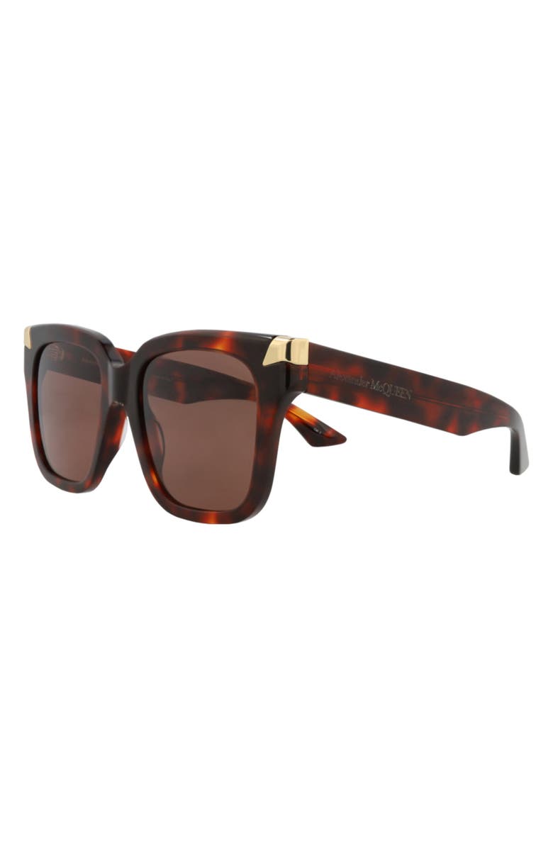 McQueen 53mm Square Sunglasses, Alternate, color, Havana Havana Brown