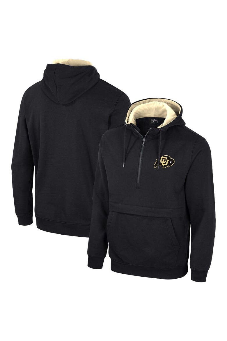 Men's Colosseum Black Colorado Buffaloes Half-Zip Hoodie, Main, color, Black