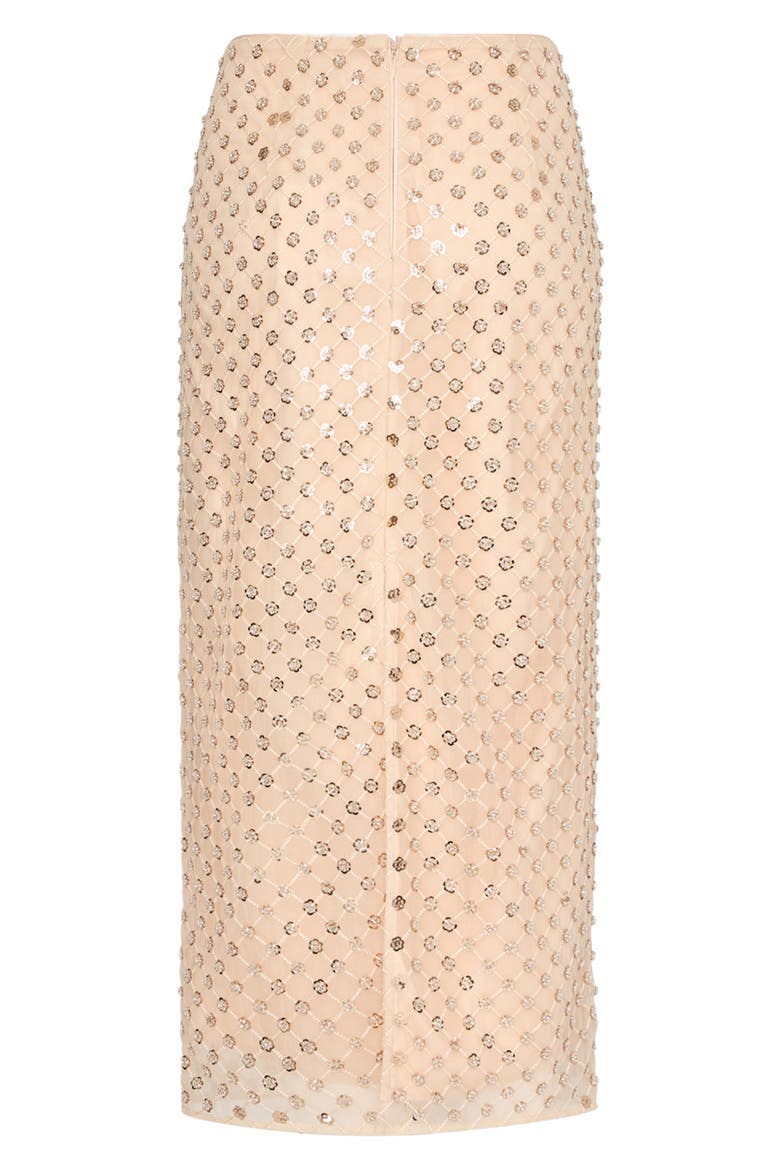 Rosemary Sequin Embroidery Skirt, Alternate, color, BEIGE
