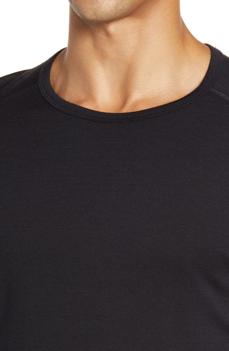 Icebreaker Oasis Long Sleeve Wool Base Layer T-Shirt, Alternate, color, Black