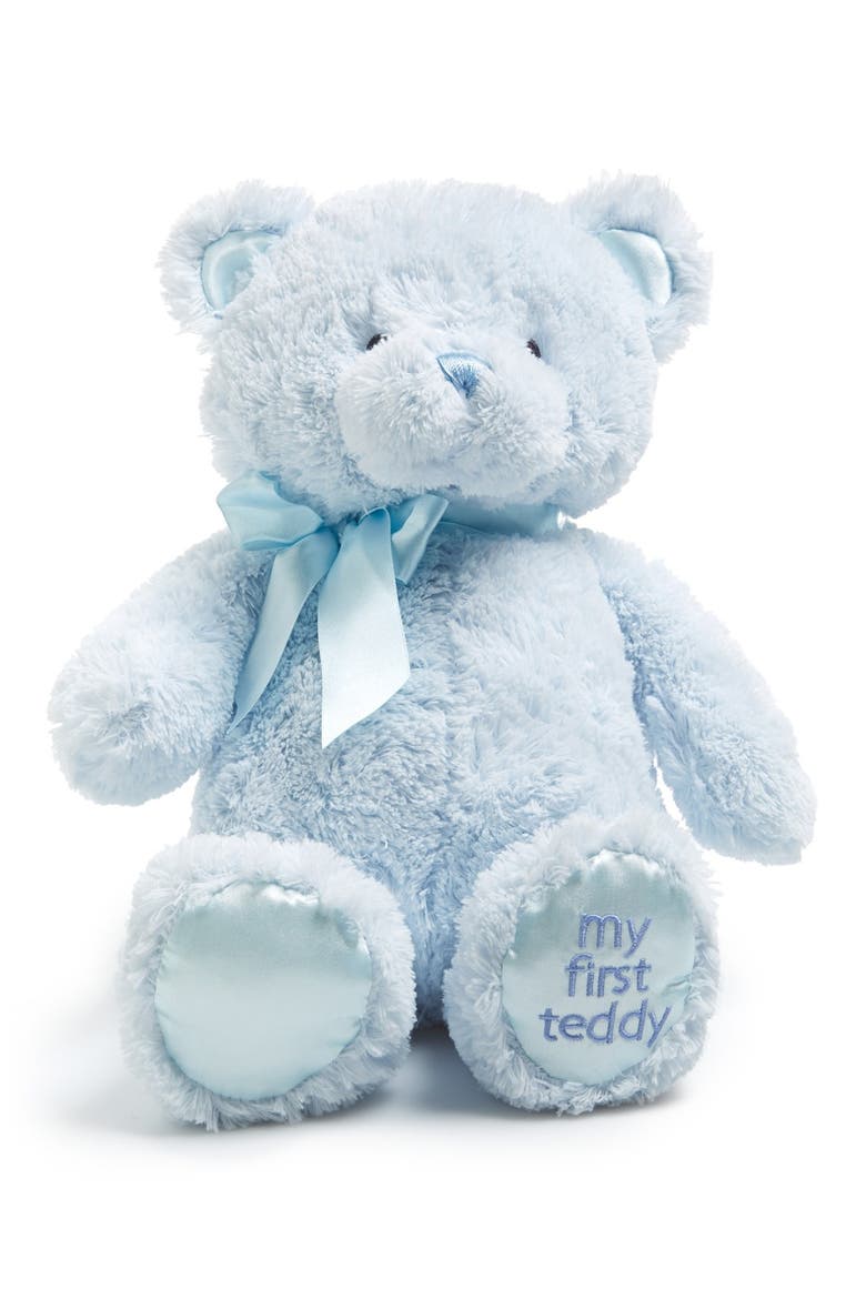 Baby Gund 'My First Teddy' Stuffed Bear, Alternate, color, BLUE
