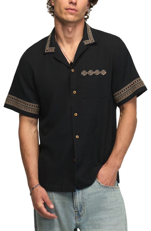 Embroidered Cotton Camp Shirt
