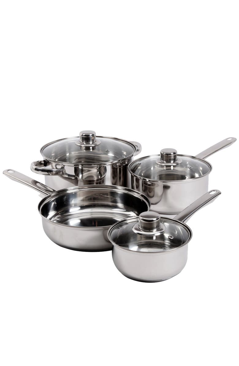 Gibson Home Landon 7-Piece Stainless Steel Cookware Set, Alternate, color, Silver