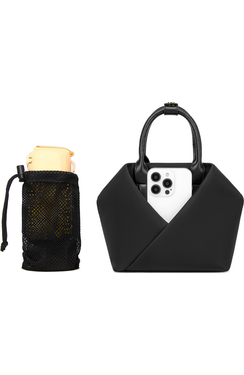 Lux and Nyx Small Origami Crossbody Tote and Handbag For Women, Alternate, color, Black + Gold