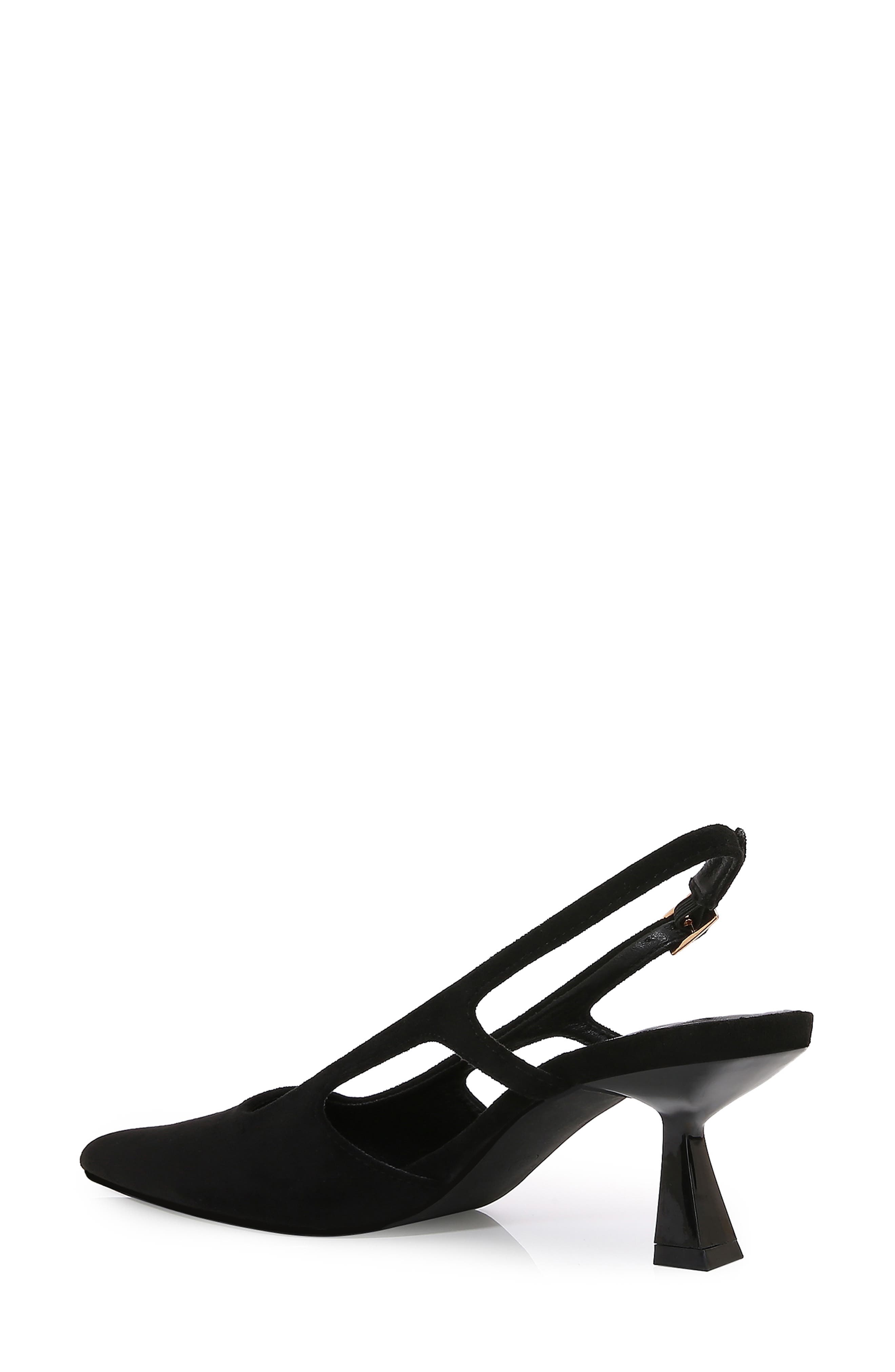 BERNESS Cleopatra Faux Suede Slingback Pump, Alternate, color, Black