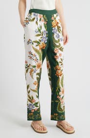 FARM Rio Nature Sands Print Linen Blend Pants