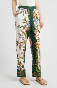 Nature Sands Print Linen Blend Pants