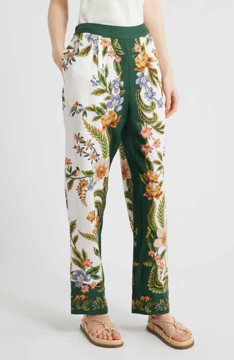 Nature Sands Print Linen Blend Pants