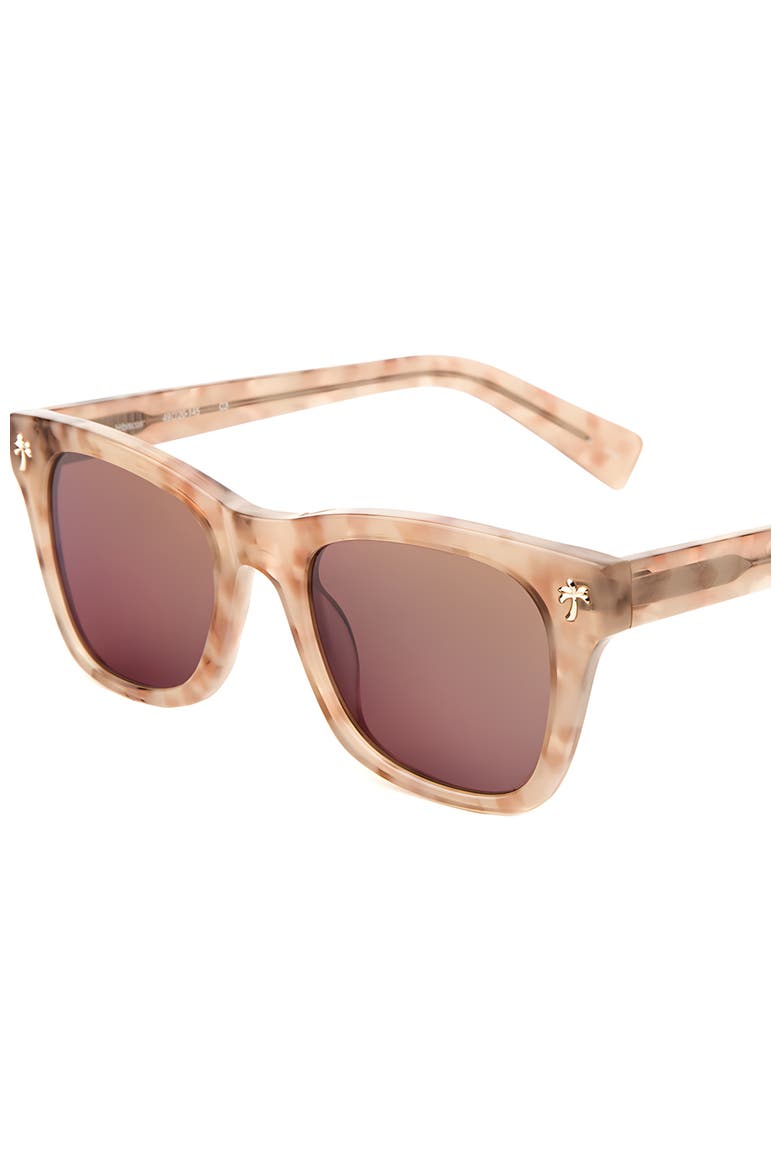 Hibiscus Sunglasses, Alternate, color, Brown Marble