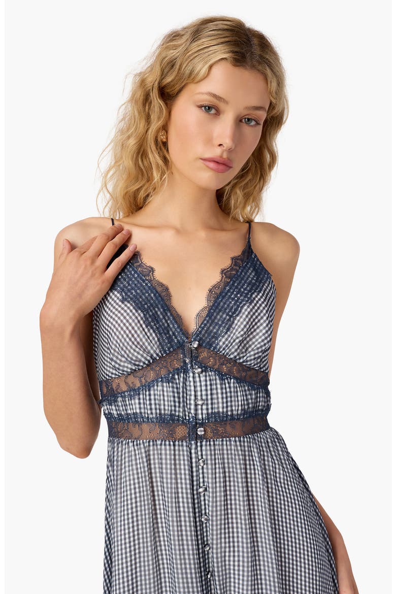 Janaya Chiffon Maxi Sundress, Alternate, color, BLUE GINGHAM