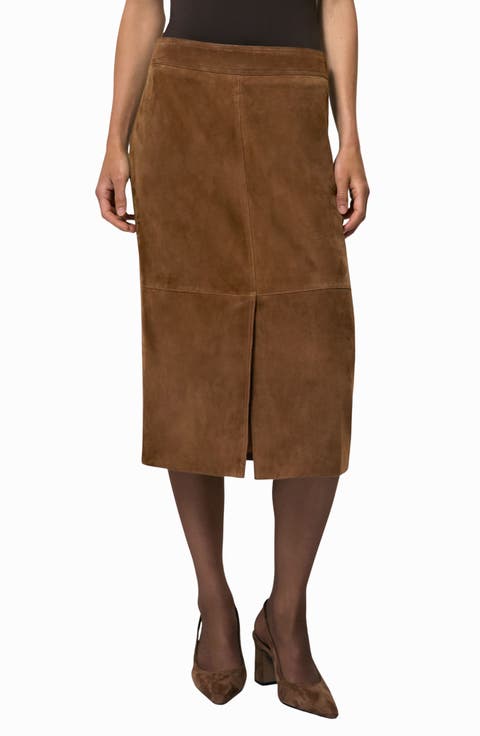 Miley Goatskin Suede Midi Skirt
