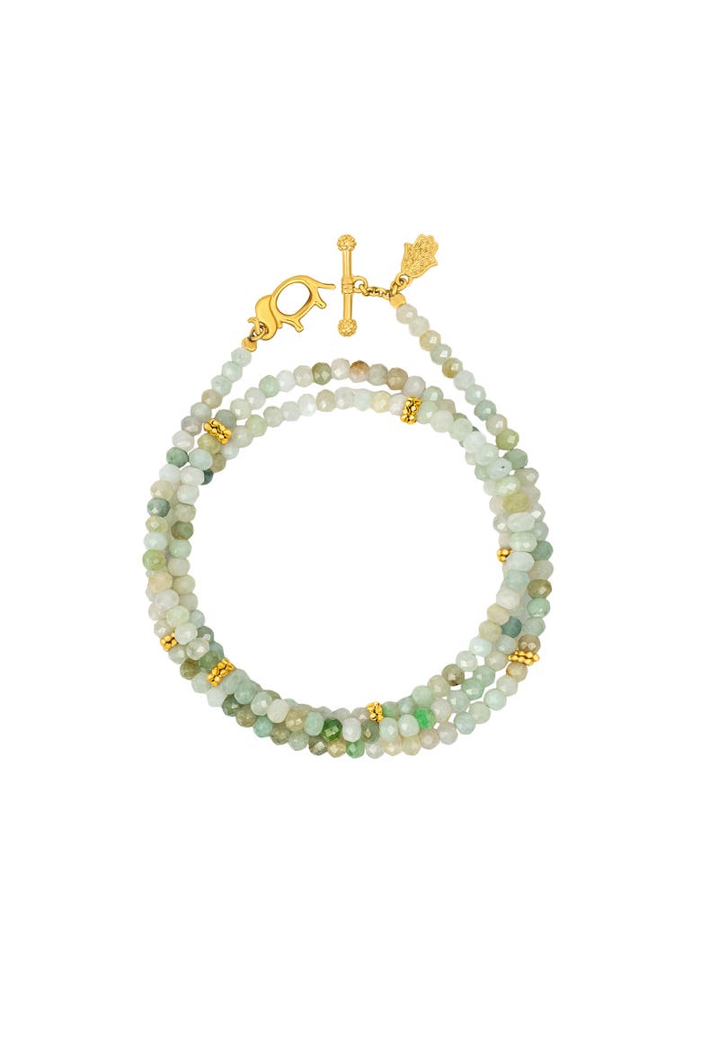 Women's Jade Elephant Gold Plated Wrap Bracelet - Manifest Abundance, Alternate, color, Pastel Green/Gold