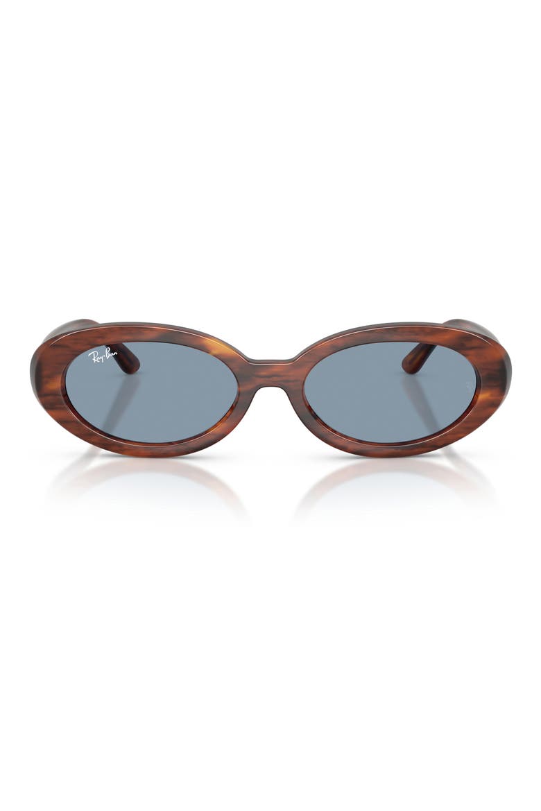 54mm Oval Sunglasses, Main, color, STRIPED HAVANA / BLUE