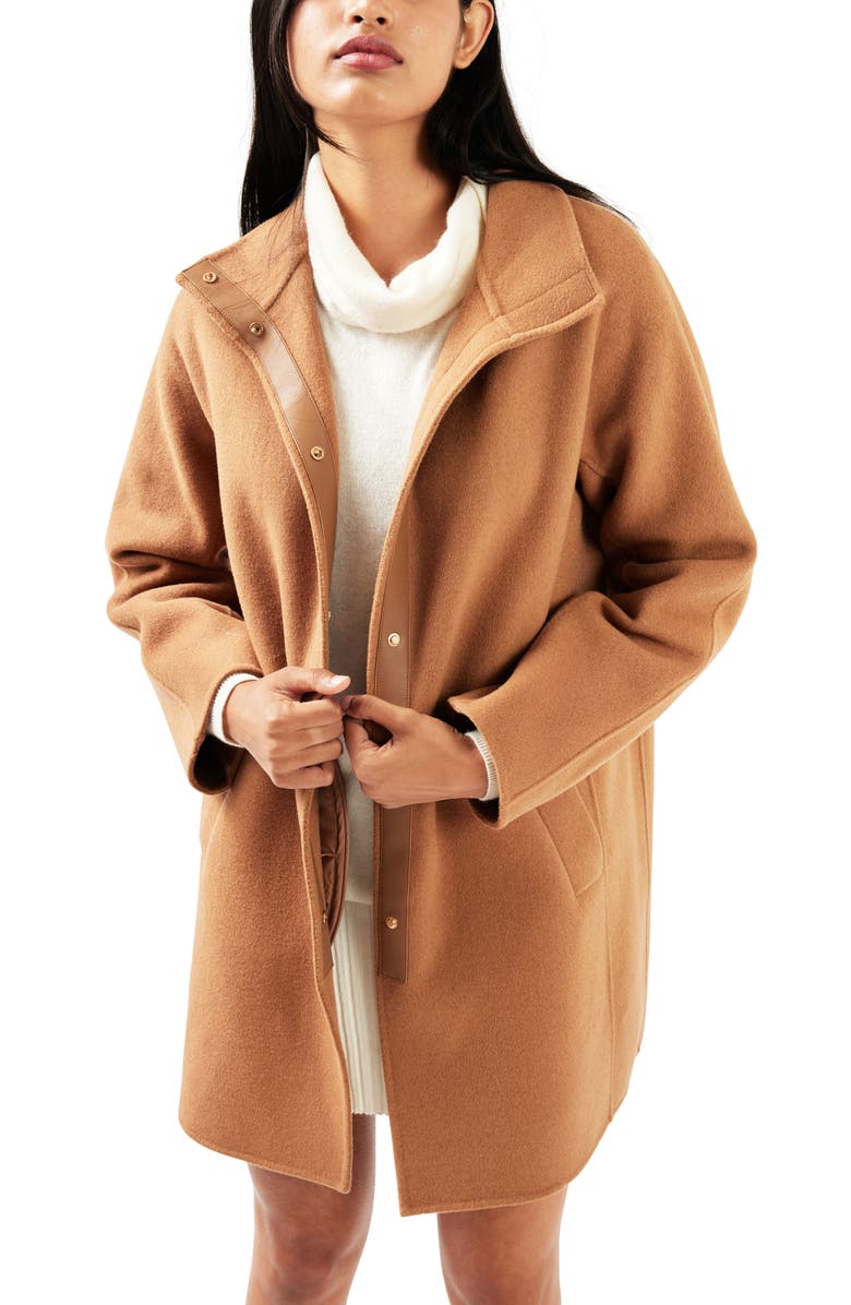 Belle & Bloom Come On Over Wool Blend Coat, Alternate, color, Camel