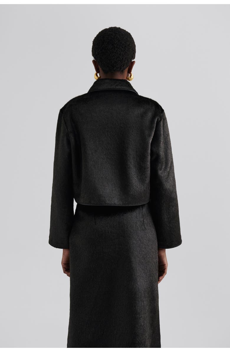 Malina Seressa Faux Pony Hair Boxy Jacket, Alternate, color, Chocolate