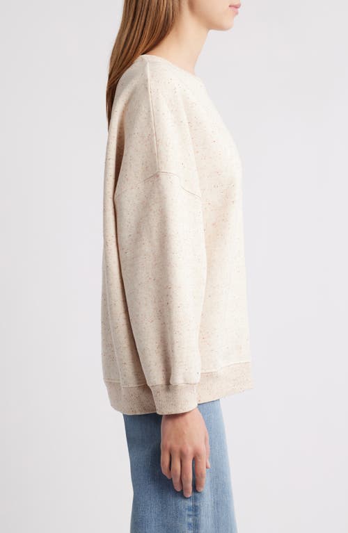 SESSUN SESSÙN CHEBBI OVERSIZE COTTON & LINEN BLEND MOTTLED FLEECE SWEATER 