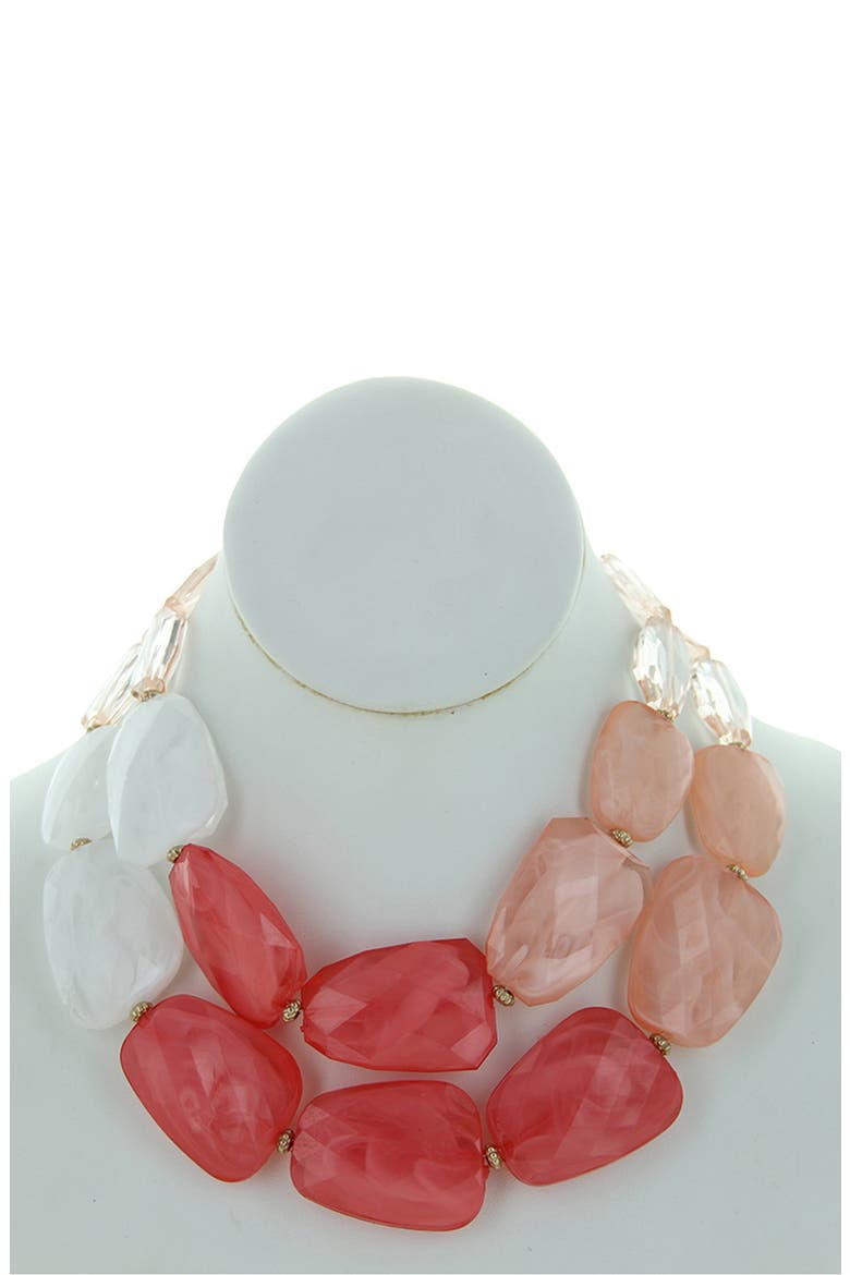 Riva Statement Earrings & Bib Necklace Set, Main, color, CORAL
