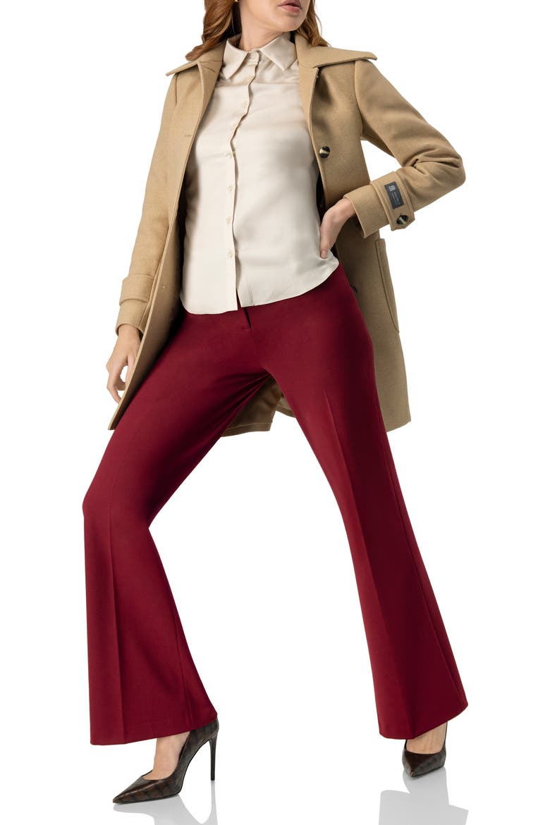 Flared Solid Pants, Alternate, color, Wine