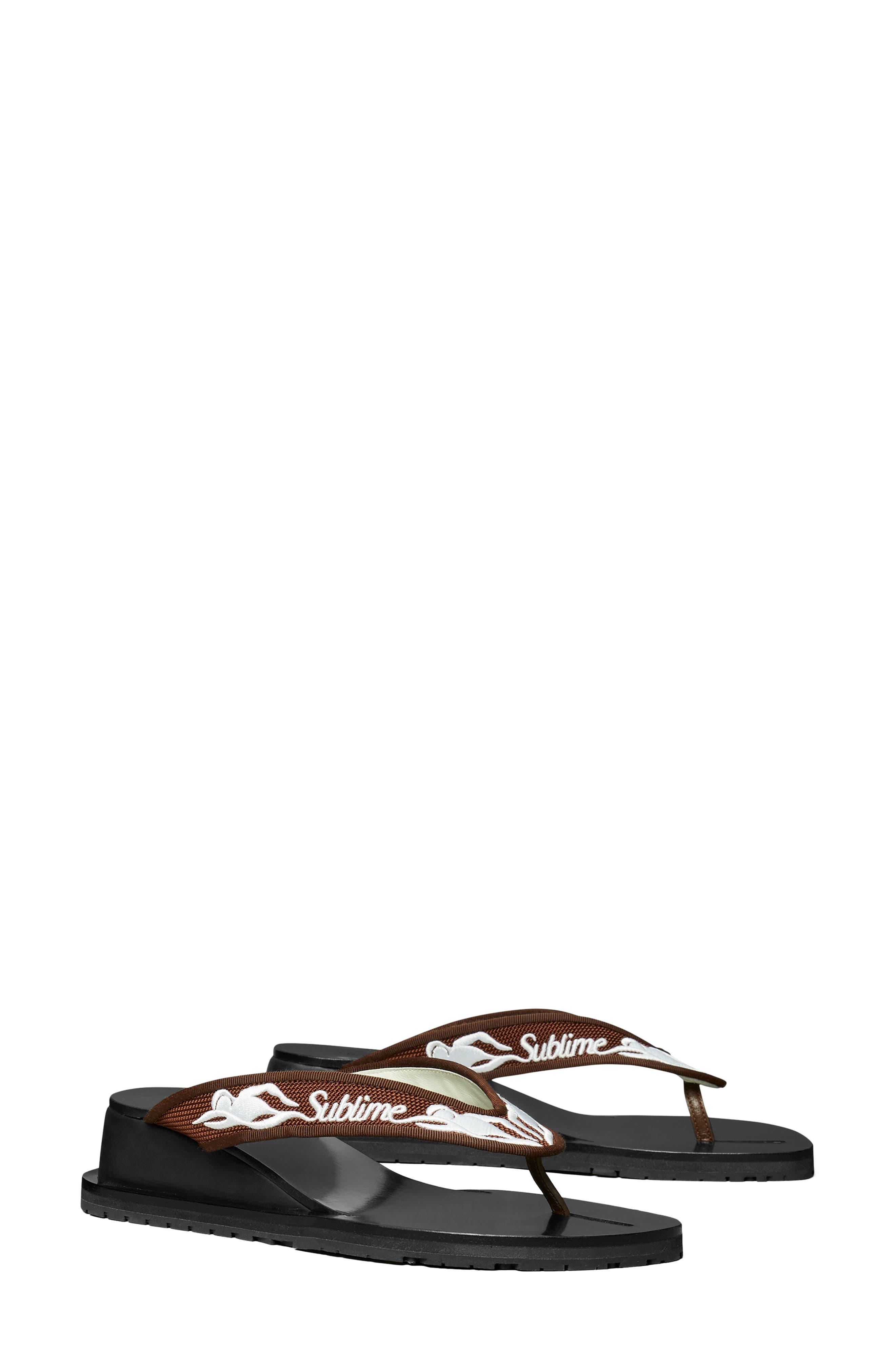 Sublime Wedge Flip Flop, Main, color, SPICED MOCHA / WHITEW