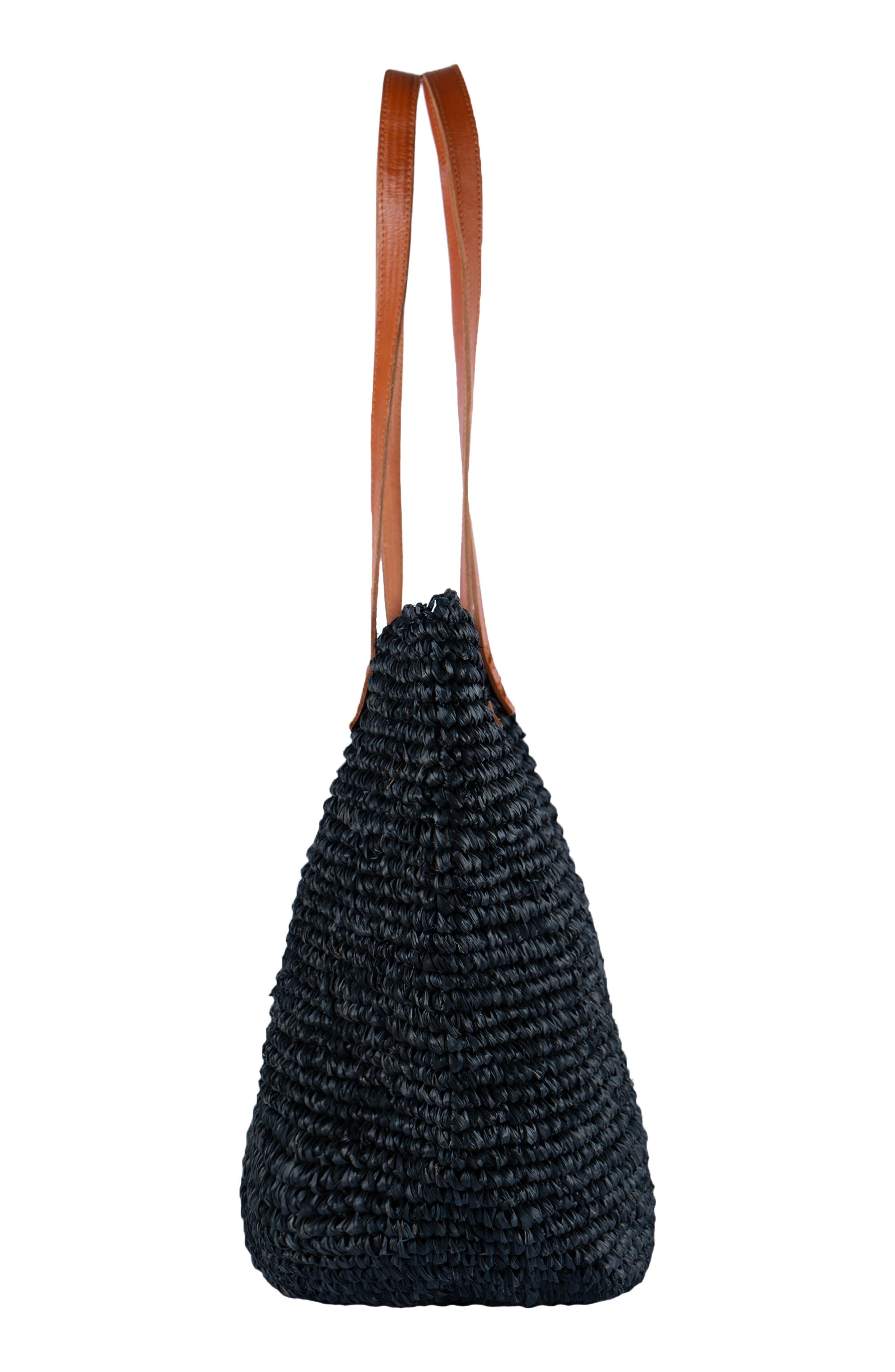 Jelavu Hamptons Raffia Tote, Alternate, color, Black