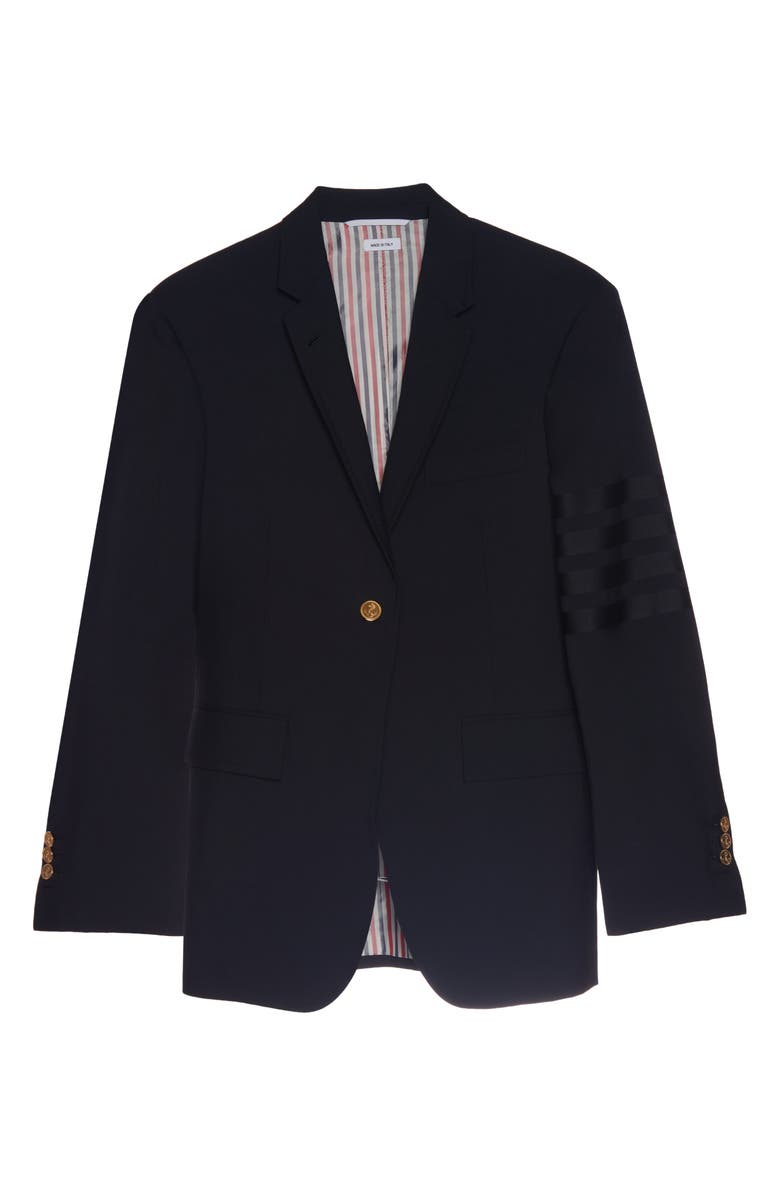 Thom Browne Single Breasted Wool Twill Blazer, Alternate, color,