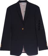 Thom Browne Single Breasted Wool Twill Blazer