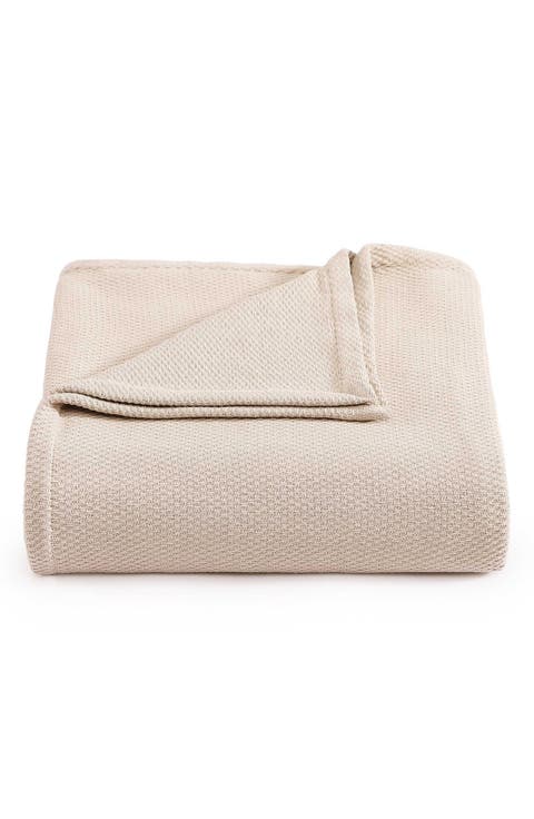 Cotton Piqué Throw Blanket