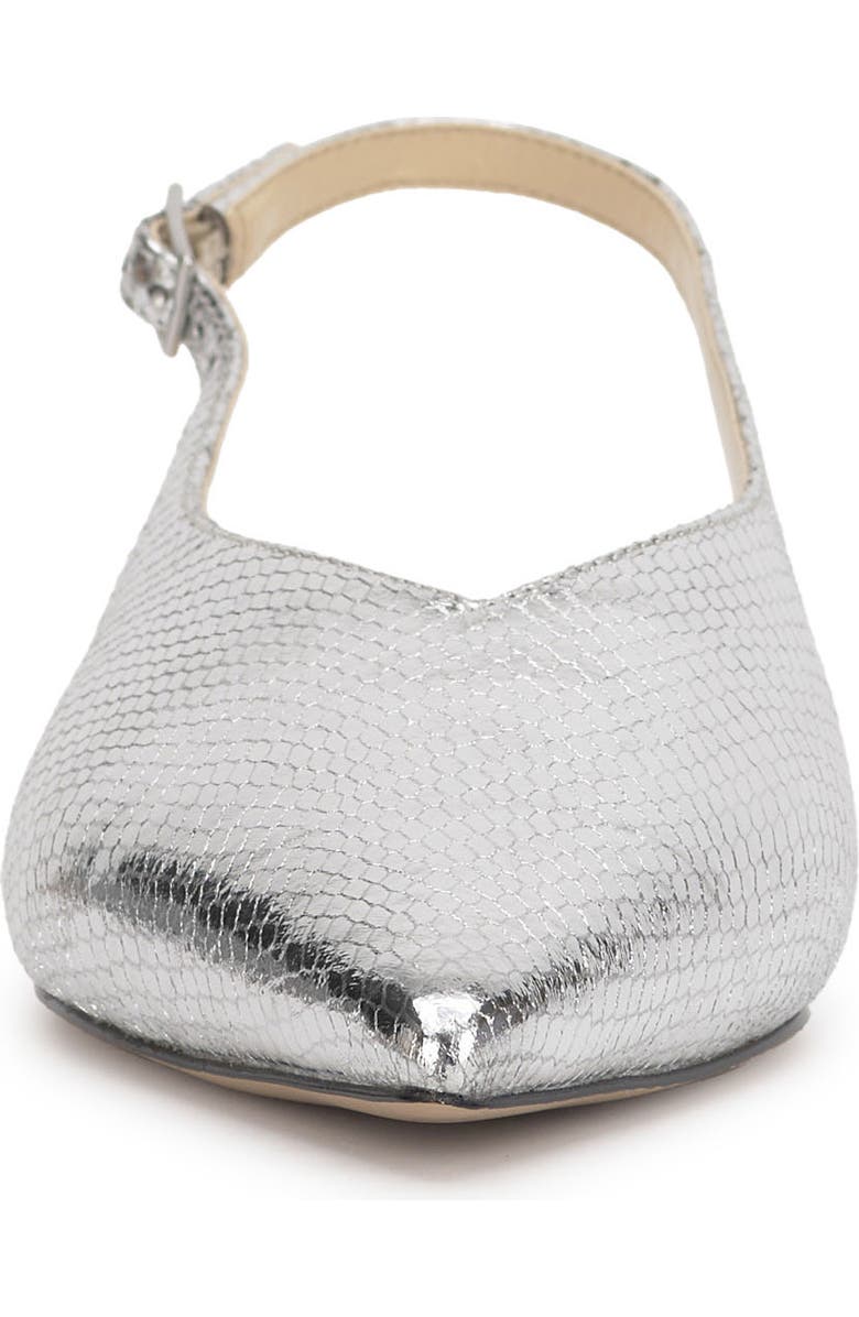 Jessica Simpson Mezzah Slingback Pointed Toe Flat, Alternate, color, Silver