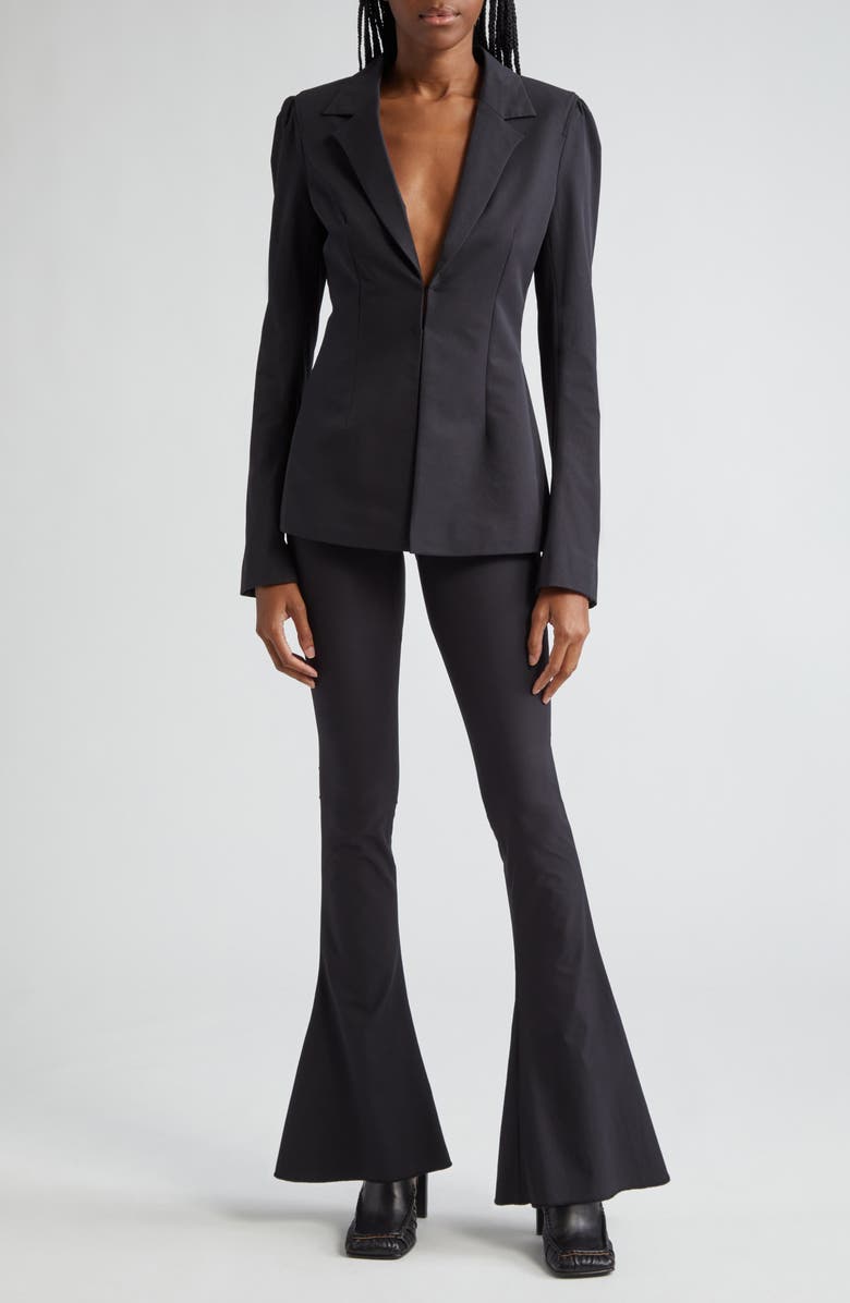 Knwls Slim Stretch Virgin Wool Flare Leg Trousers, Alternate, color,