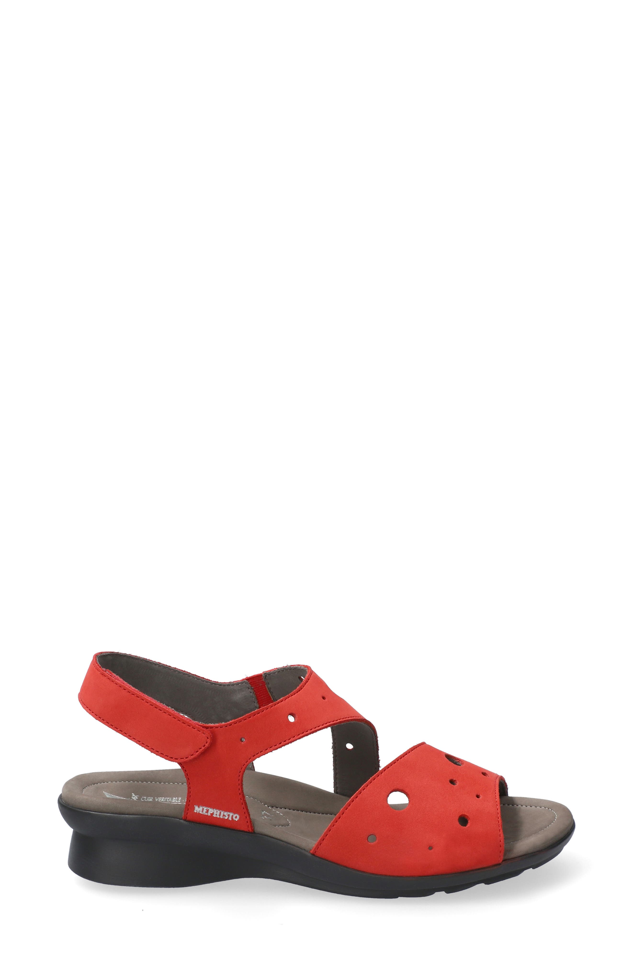 Phiby Wedge Sandal, Alternate, color, SCARLET NUBUCK LEATHER